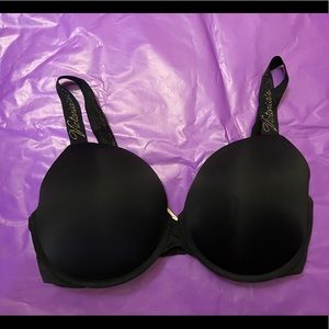 Victoria’s Secret Black Full Coverage T Shirt Push Up Bra Sz 38 DDD